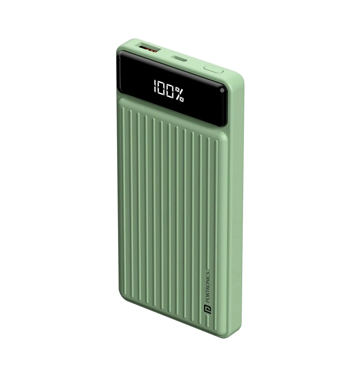Portronics Luxcell B 10K 10000 mAh 22.5W Fast Charging Power Bank, Ultra Slim Power Bank with Mach USB-A Output, Type C PD Output, Type C Input, Wake Up Button(Green)