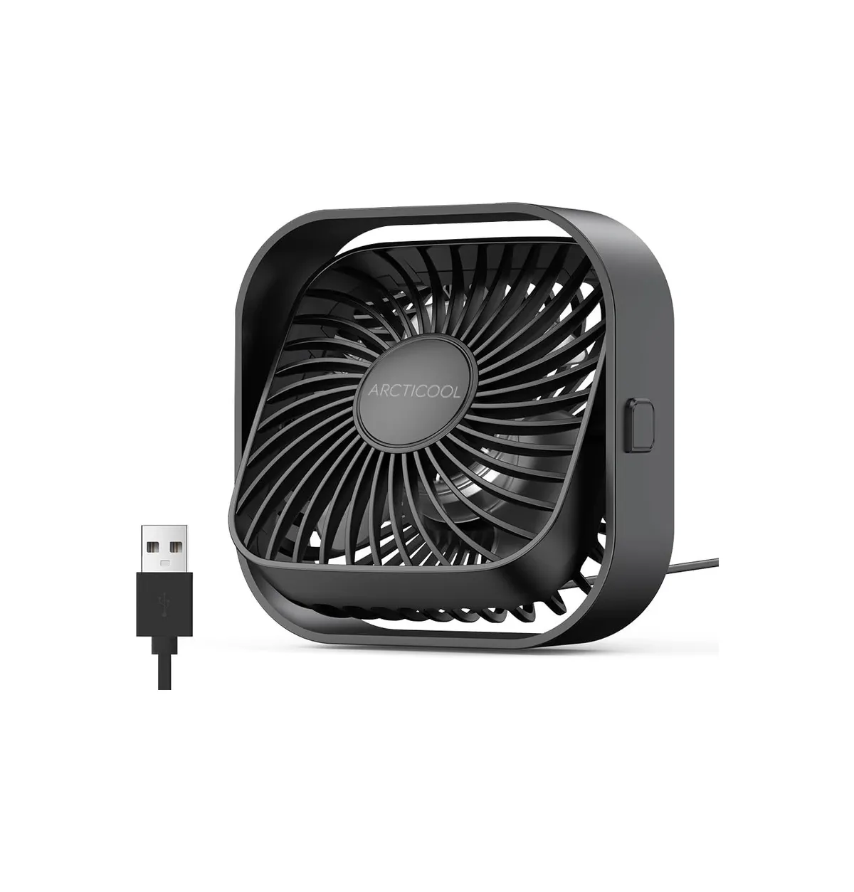 ARCTICOOL Small Table Fan, Mini USB Desk Fan, Strong Airflow & Quiet, USB Powered, 3 Speeds Wind Small USB Fan for Desk, 360° Rotatable for Home Office Table Desktop (4 Inch)