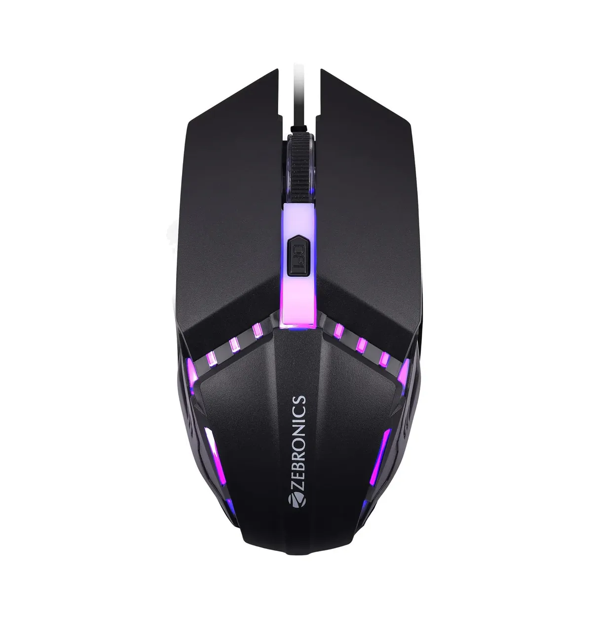 ZEBRONICS PHERO Wired Gaming Mouse with up to 1600 DPI, Rainbow LED Lights, DPI Switch, High Precision, Plug & Play, 4 Buttons