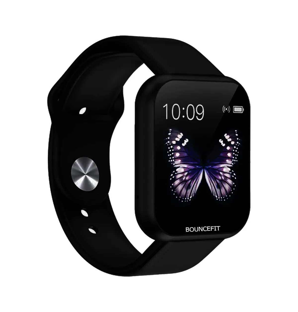 Bouncefit D20 Y68 Fitness Band Smart Watch for Men, Women, Boys, Girls, Kids – Single Touch Interface, Water Resistant, Workout Modes, Quick Charge Sports Smartwatch – Jet Black