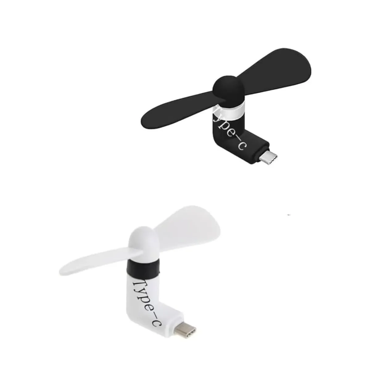 EDNITA Mini Fan Type-C Two Blade Fan High Speed USB Fan, Mini Mobile Cooler, Mini fan Support with All Android & Type-C Smatphones (Multi-colour) (Pack Of 2)