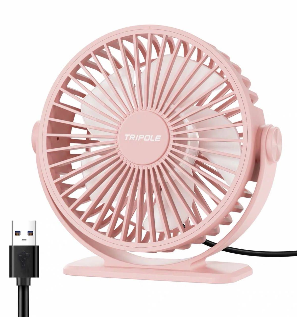 Portable USB Mini Fan – 3 Speeds, Rechargeable, Handheld & Desk Use