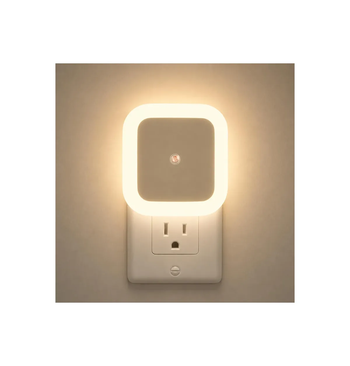 Automatic Smart Plug-in LED Sensor Night Light, Square Mini Night Lamp with Automatic Dusk to Dawn Light Sensor for Bedroom, Hallway, Bathroom, Stairs & Kids Room (Warm White/Cool White)