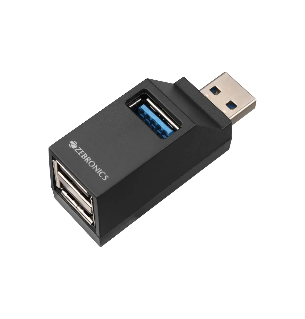 ZEBRONICS 180HB USB HUB, 3 Ports, USB 3.0, Transfer Speeds Upto 5 Gbps, Lightweight Design, Multi OS Compatible, Plug and Play