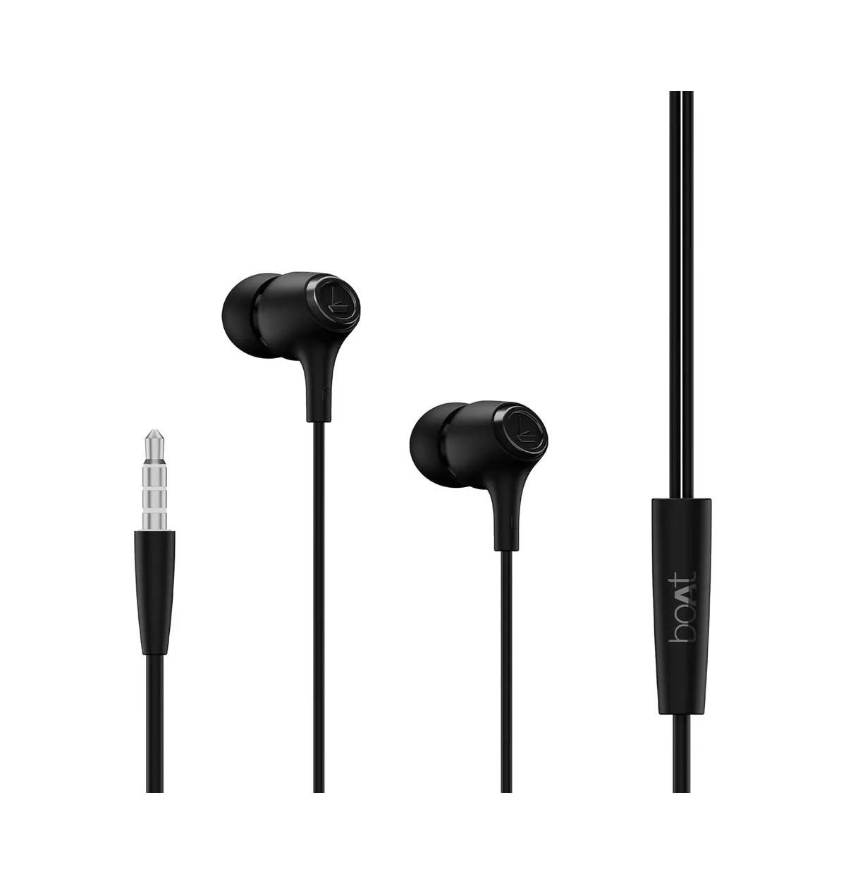 boAt Bassheads 95 Wired in Ear Phones,10Mm Drivers,Signature Sound,in-Line Microphone,Integrated Controls,Snug Fit,Lightweight,Voice Assistant,120Cm Cable & 3.5mm Jack (Active Black)