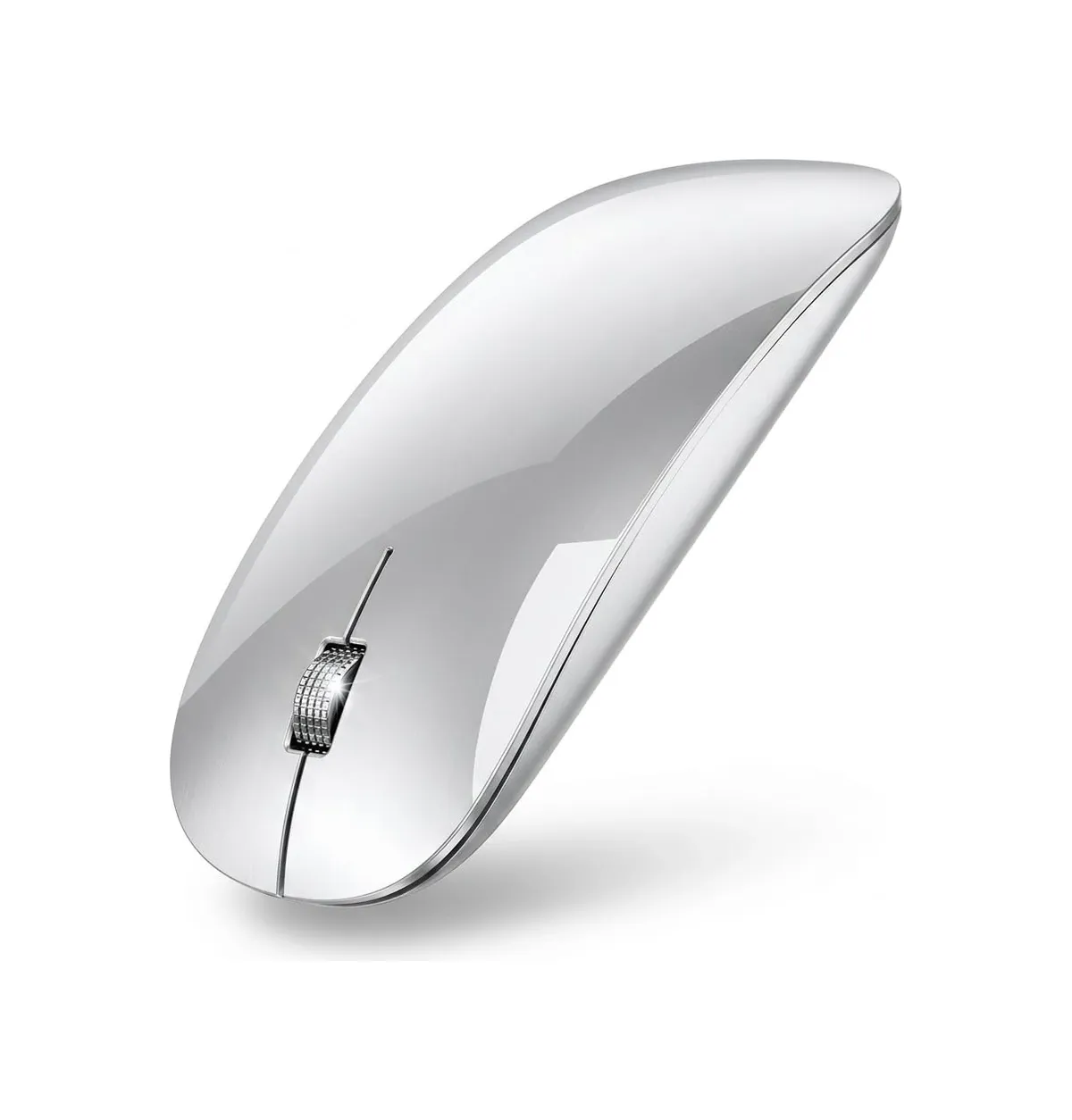 Offbeat - Atom Dual Bluetooth 5.1+5.1 & 2.4Ghz Wireless, Type-C Rechargeable 100 Hours Battery Silent Click Mouse, Triple Device connectivity Windows, Mac, iOS, Android (Silver)