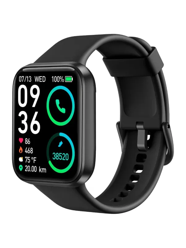 Product Bouncefit M I D116 Fitness Band Smart Watch for Men, Women, Boys, Girls, Kids – Single Touch Interface, Water Resistant, Workout Modes, Quick Charge Sports Smartwatch – Black I Image