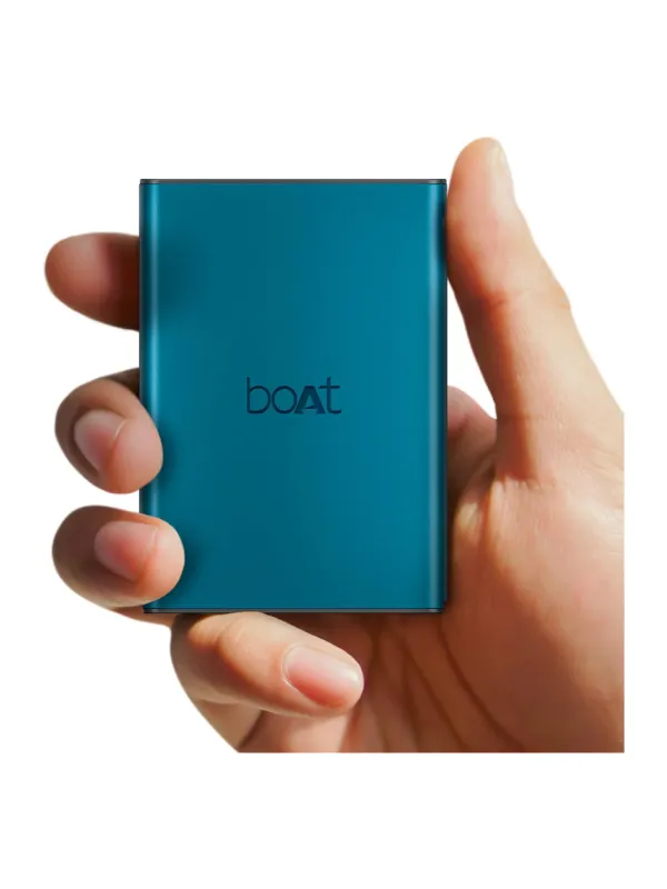 Product boAt Energyshroom PB400 Pro 20000 mAh 22.5W Pocket Size, Compact Power Bank, Fast Charging (2X Output Ports, Supports Android, iPhone, Tablets, Earbuds, etc.) (Steel Blue) Image