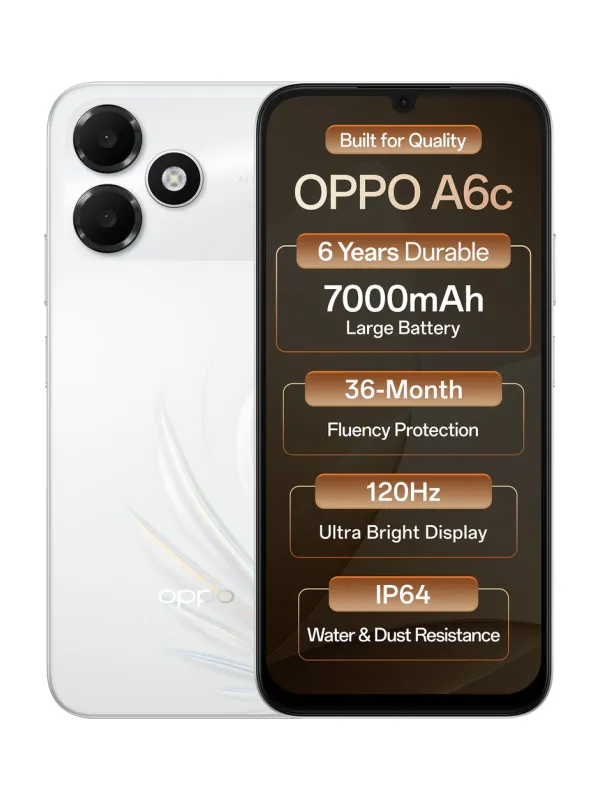 Product OPPO A6c (Feather White, 64 GB) (4 GB RAM) Image