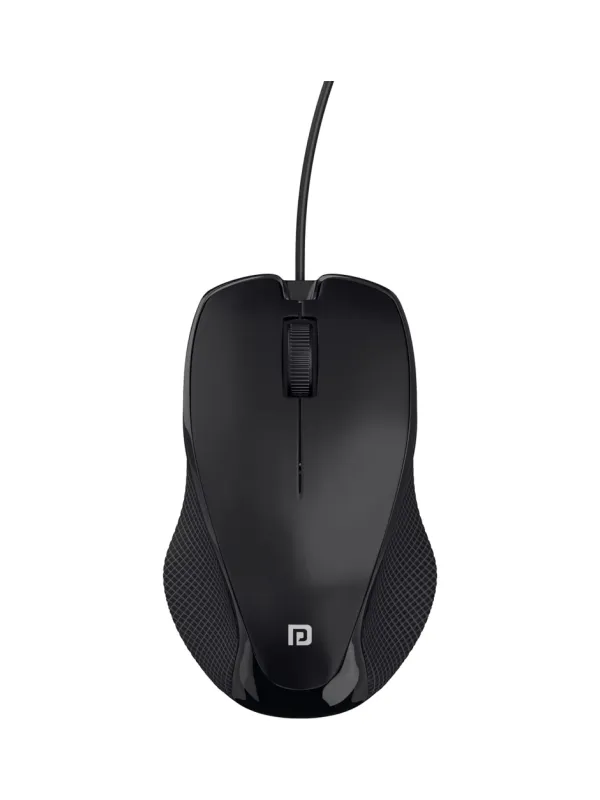 Product Portronics Toad 101 Wired Optical Mouse with 1200 DPI, Plug & Play, Hi-Optical Tracking, 1.25M Cable Length, 30Lakhs Click Life(Black) Image