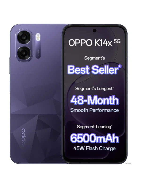Product OPPO K14x 5G (Prism Violet, 64 GB) (4 GB RAM) Image