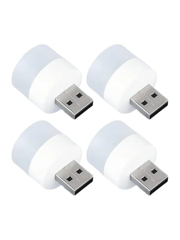 Product Plastic USB Led Lamp Night Light, Plug in Small Led Nightlight Mini Portable for Pc and Laptop Pack of-4 Image