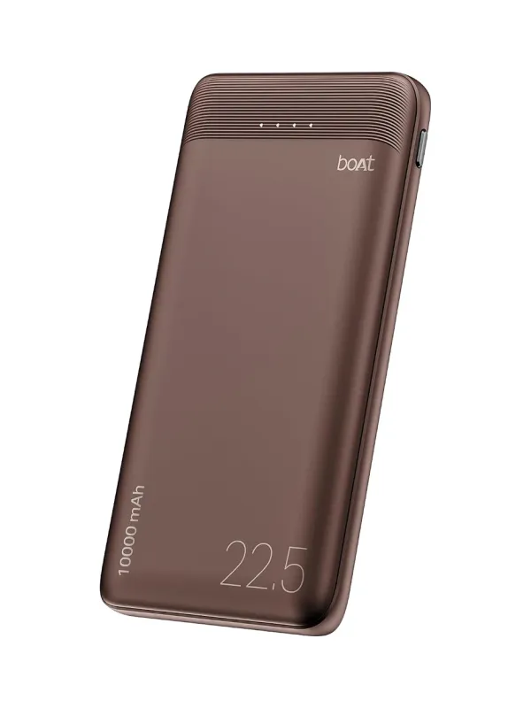 Product boAt EnergyShroom PB300 Neo 10000mAh Power Bank with 22.5W Fast Charging, 3X Output Ports, Supports Android, iPhone, Tablets, Earbuds (Mocha Brown) Image