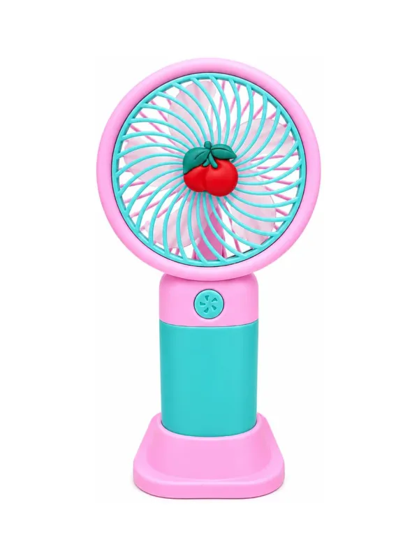 Product EDNITA Mini Portable Hand Fan USB Type C Rechargeable 3 Speed Personal Cooling Fan, Handheld Small Desk Fan with Stand, Battery Operated for Office, Home, Travel & Outdoor Use - Multicolor Image