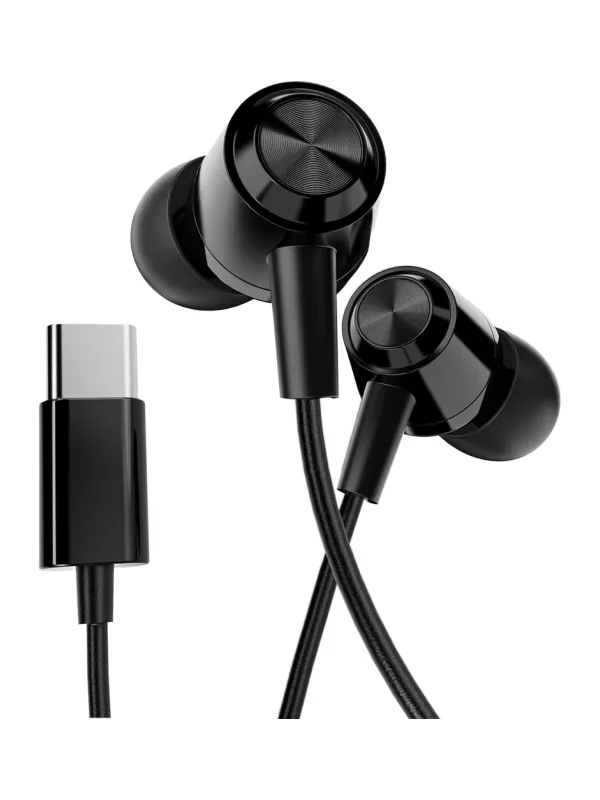 Product GOBOULT WiredX 500 Earphones with Type-C Input, 13mm Bass Drivers, Inline Controls, IPX5, Earphones Wired Headphones with mic Image